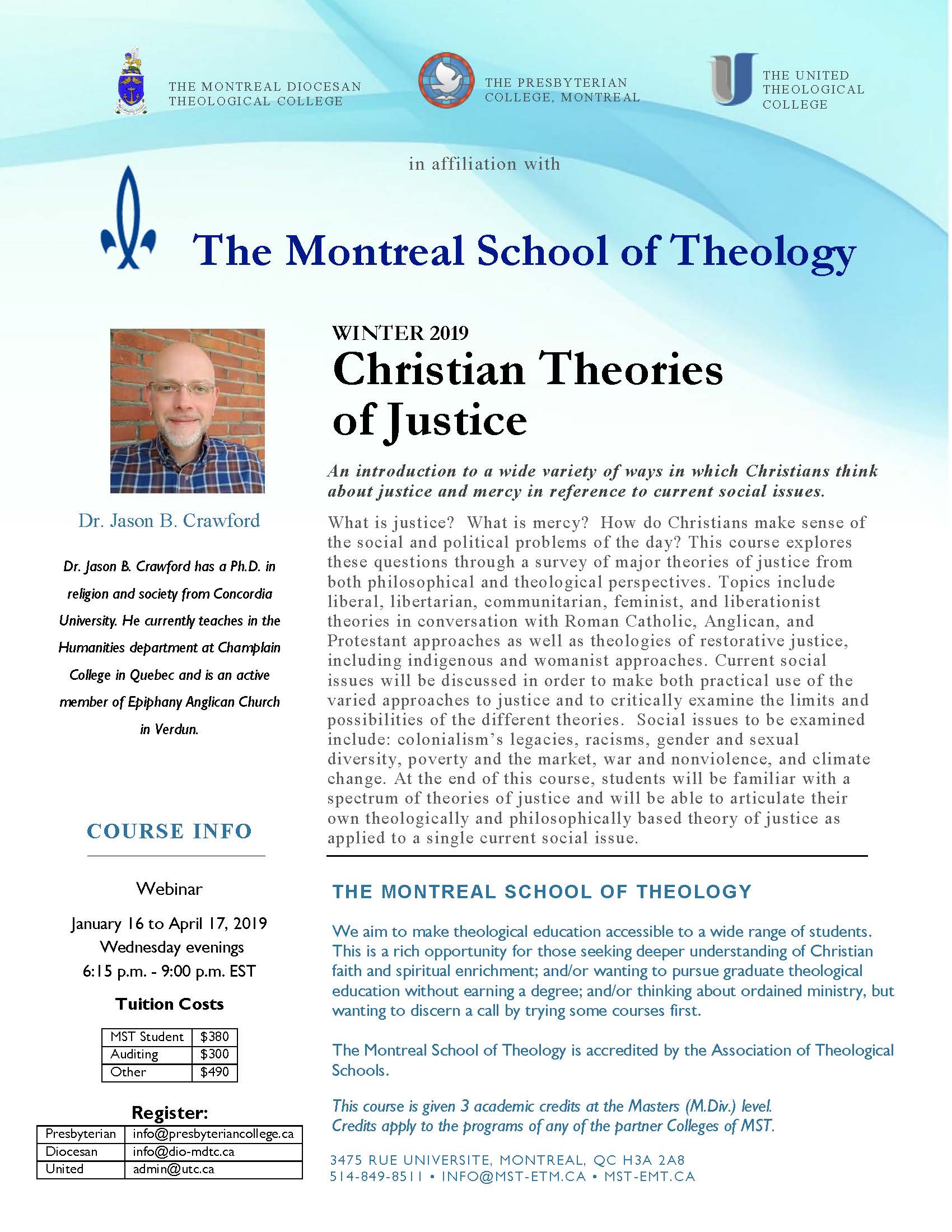 Winter 2019 Course: Christian Theories of Justice