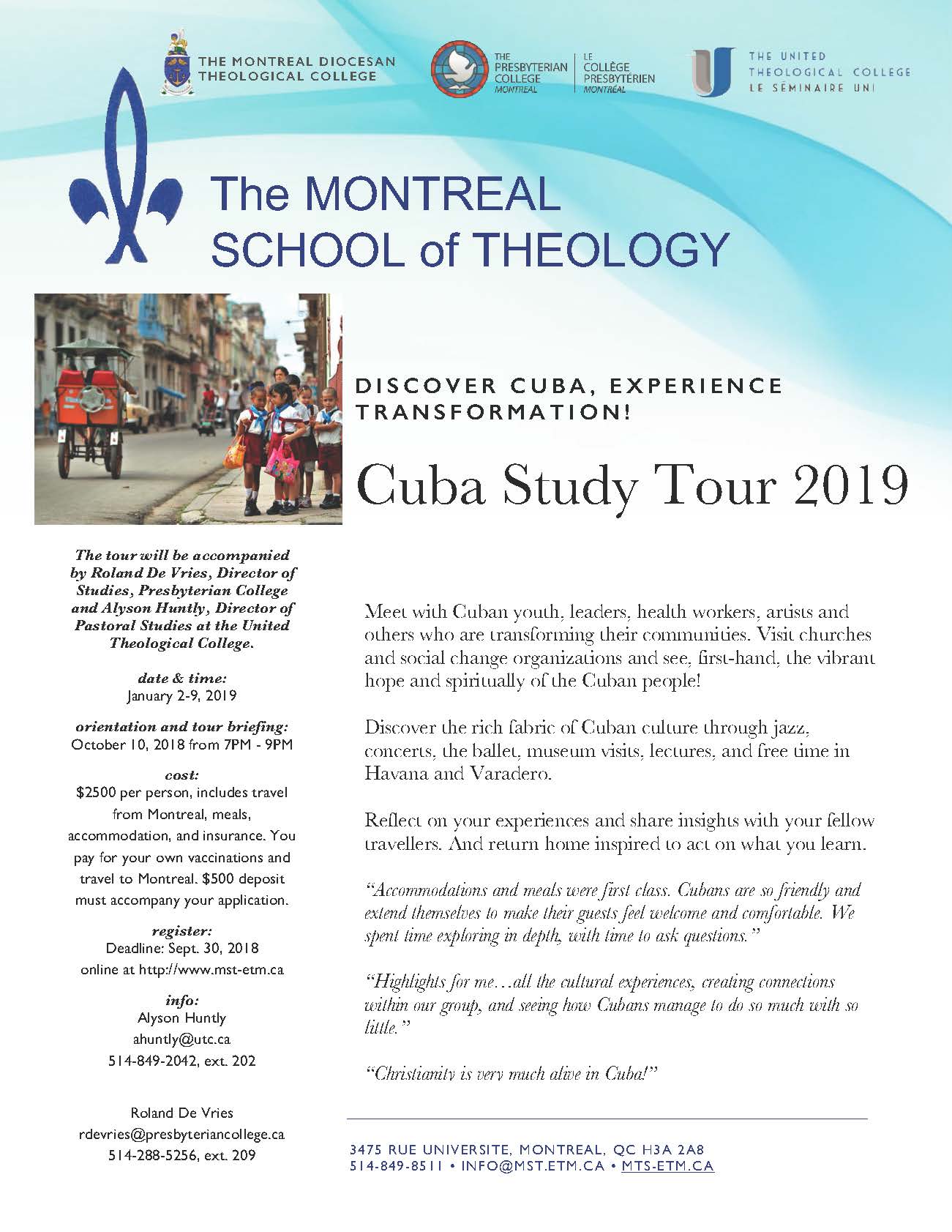 Cuba Study Tour 2019! Discover Cuba & Experience Transformation